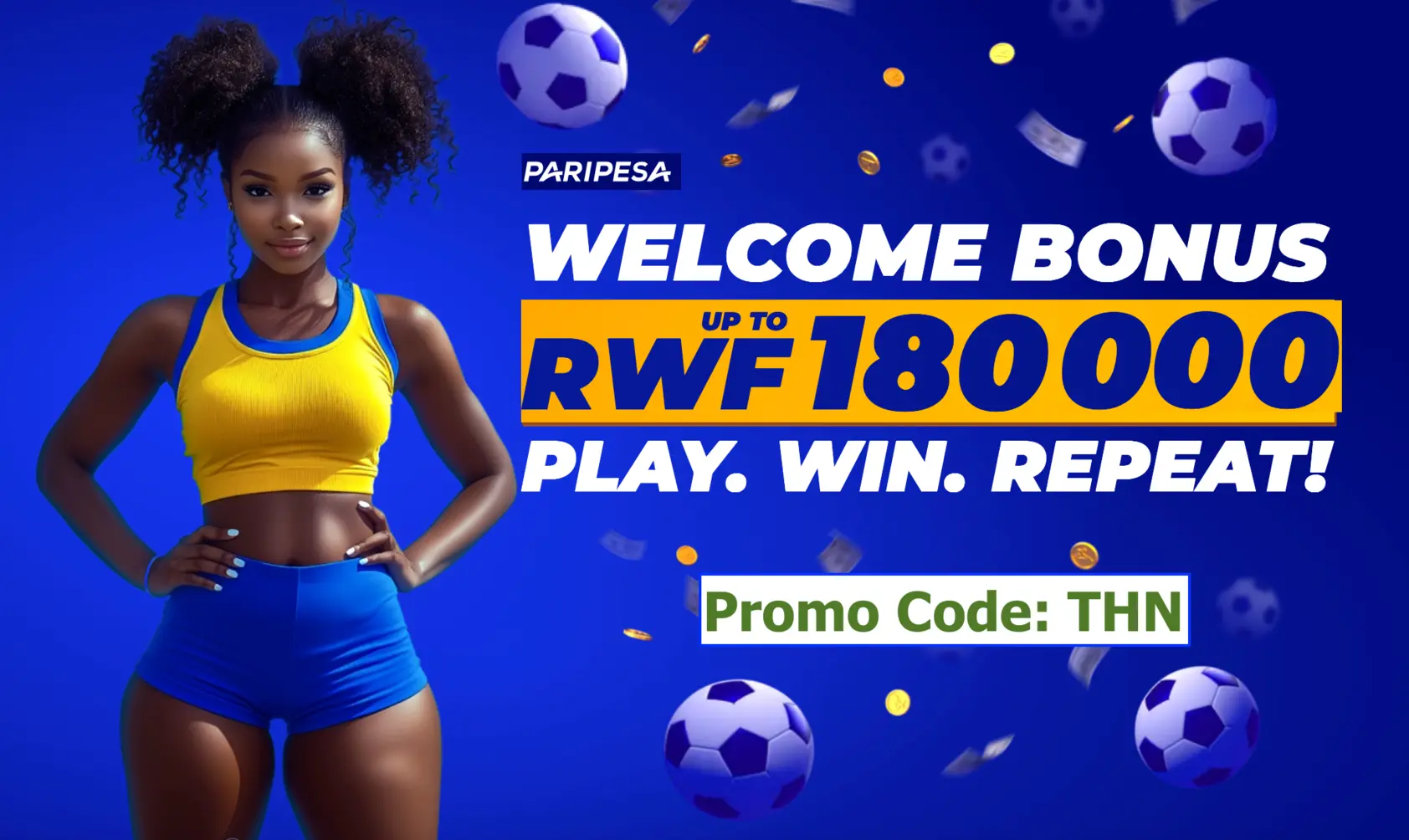 PariPesa Rwanda welcome bonus registration page